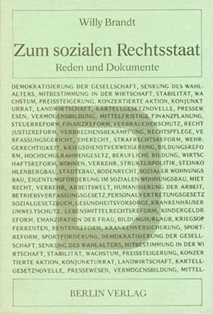 Image du vendeur pour Zum sozialen Rechtsstaat : Reden u. Dokumente. Reden und Dokumente mis en vente par NEPO UG