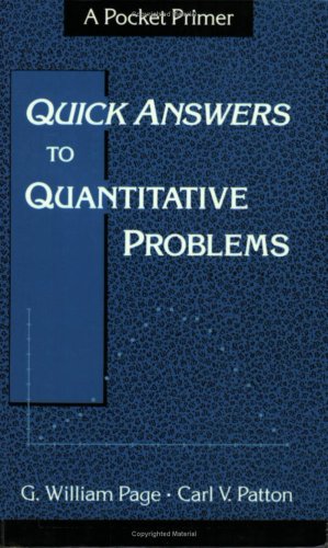 Bild des Verkufers fr Quick Answers to Quantitative Problems: A Pocket Primer zum Verkauf von NEPO UG