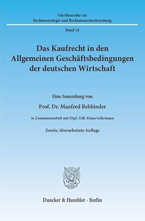 Bild des Verkufers fr Das Kaufrecht in den Allgemeinen Geschftsbedingungen der deutschen Wirtschaft. zum Verkauf von NEPO UG