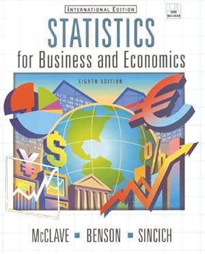 Bild des Verkufers fr Statistics for Business and Economics (Prentice Hall international editions) zum Verkauf von NEPO UG