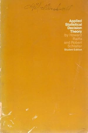 Bild des Verkufers fr Applied Statistical Decision Theory zum Verkauf von NEPO UG
