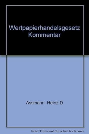 Bild des Verkufers fr Wertpapierhandelsgesetz Kommentar zum Verkauf von NEPO UG