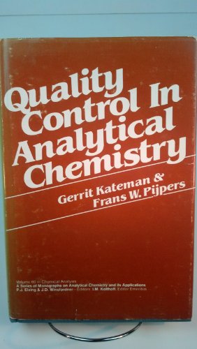 Bild des Verkufers fr Quality Control in Analytical Chemistry (Chemical Analysis) zum Verkauf von NEPO UG