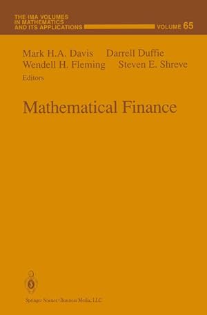 Image du vendeur pour Mathematical Finance (The IMA Volumes in Mathematics and its Applications) mis en vente par NEPO UG