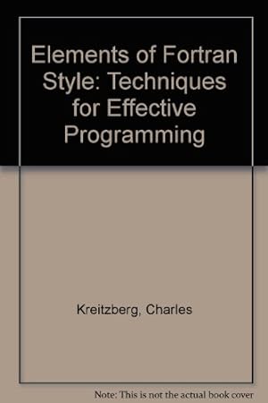 Seller image for Elements of Fortran: Techniques for Effective Programming for sale by NEPO UG