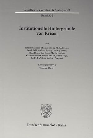 Immagine del venditore per Institutionelle Hintergrnde von Krisen. (Schriften des Vereins fr Socialpolitik) venduto da NEPO UG