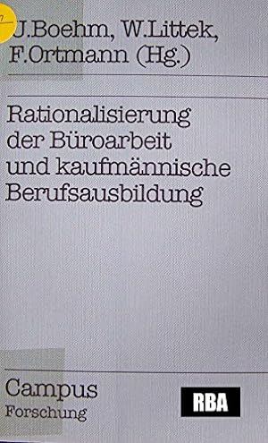 Seller image for Rationalisierung der Broarbeit und kaufmnnische Berufsausbildung (Campus Forschung) for sale by NEPO UG