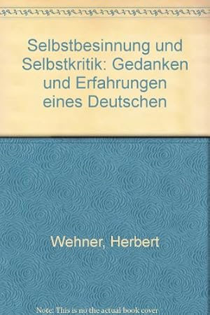 Seller image for Selbstbesinnung und Selbstkritik for sale by NEPO UG