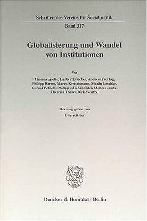Immagine del venditore per Globalisierung und Wandel von Institutionen. (Schriften des Vereins fr Socialpolitik) venduto da NEPO UG