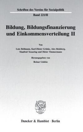 Immagine del venditore per Bildung, Bildungsfinanzierung und Einkommensverteilung II. (Schriften des Vereins fr Socialpolitik) venduto da NEPO UG