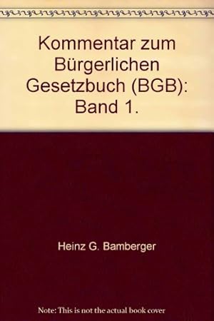 Bild des Verkufers fr Kommentar zum Brgerlichen Gesetzbuch Bd. 1: §§ 1 - 610 zum Verkauf von NEPO UG