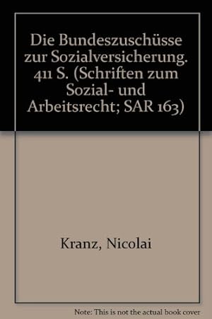 Immagine del venditore per Die Bundeszuschsse zur Sozialversicherung. venduto da NEPO UG