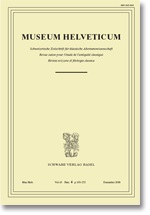 Bild des Verkufers fr Museum Helveticum. Schweizerische Zeitschrift fr klassische Altertumswissenschaft. Volume 74, Fasc. 1, p. 1-128 zum Verkauf von NEPO UG