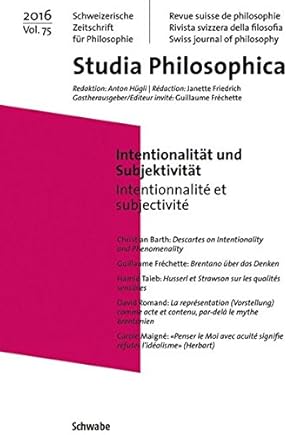 Immagine del venditore per Intentionalitt und Subjektivitt: Intentionnalit et subjectivit (Studia Philosophica) venduto da NEPO UG