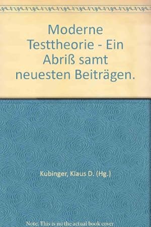 Seller image for Moderne Testtheorie : e. Abriss samt neuesten Beitr. for sale by NEPO UG