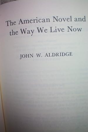 Seller image for The American Novel and the Way We Live Now for sale by NEPO UG