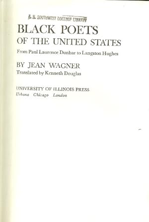 Seller image for Black Poets of the United States: From Paul Laurence Dunbar to Langston Hughes for sale by NEPO UG