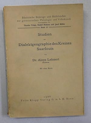 Bild des Verkufers fr Studien zur Dialektgeographie des Kreises Saarlouis. zum Verkauf von Antiquariat Martin Barbian & Grund GbR