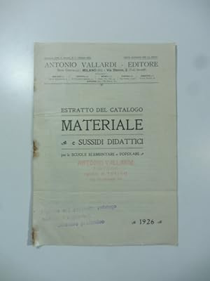 Antonio Vallardi editore. Estratto del catalogo materiale e sussidi didattici per le scuole eleme...