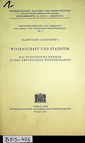 Imagen del vendedor de Wissenschaft und Statistik : das statistische Denken in den empirischen Wissenschaften; [vorgelegt in der Sitzung am 22. Mrz 1972] (=Sitzungsberichte / sterreichische Akademie der Wissenschaften, Philosophisch-Historische Klasse ; 282,5 = Verffentlichungen der Kommission fr Sozial- und Wirtschaftswissenschaften ; 1) a la venta por ANTIQUARIAT.WIEN Fine Books & Prints