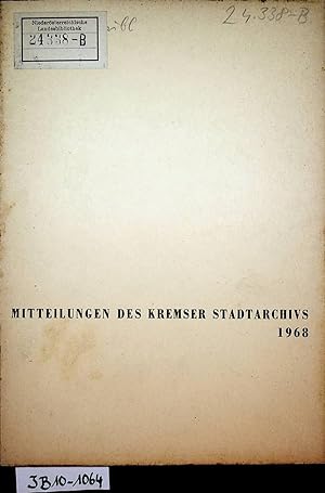 Mitteilungen des Kremser Stadtarchivs 8. Band 1968
