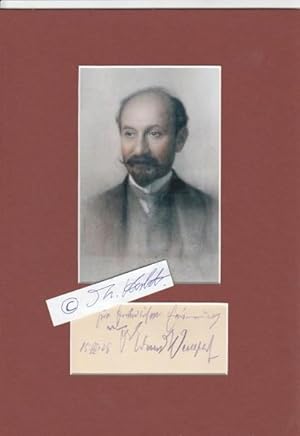 Bild des Verkufers fr EDMUND WENGRAF (1860-1933) Dr., sterreichischer Erzhler, Lyriker, Essayist, Komponist und Journalist (u.a. An der schnen blauen Donau), Prsident der COBCORDIA zum Verkauf von Herbst-Auktionen