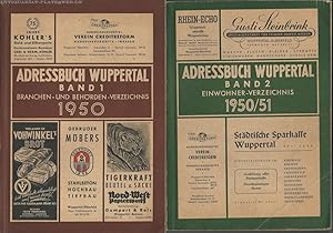 Adressbuch Wuppertal 1950 Band I. Branchen und Behörden-Verzeichnis. Adressbuch Wuppertal Band II...