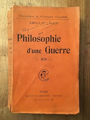 Seller image for Philosophie d'une guerre, 1870 for sale by Librairie des Possibles