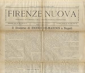 FIRENZE Nuova. Periodico settimanale dell'Unione Radicale Fiorentina. Anno I 1901: nn. 37, 38, 39...