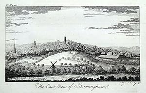 BIRMINGHAM, England, panoramic view, Dodsley original antique print 1764
