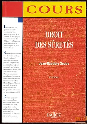 Seller image for DROIT DES SRETS, 4med., Cours Dalloz Srie droit priv for sale by La Memoire du Droit