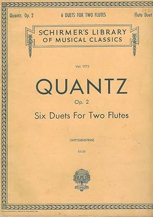 Image du vendeur pour Johann Joachim Quantz Op. 2 Six Duets for Two Flutes (Vol. 1773) (Flute I only) mis en vente par Joy Norfolk, Deez Books