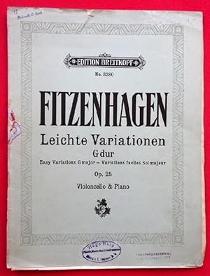 Bild des Verkufers fr Leichte Variationen G dur Op. 25 (Violoncello & Piano) zum Verkauf von ANTIQUARIAT H. EPPLER