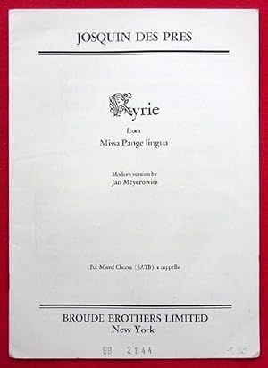 Seller image for Kyrie from Missa Pange lingua (Modern version by Jan Meyerowitz for Mixed Chorus (SATB) a cappella) for sale by ANTIQUARIAT H. EPPLER