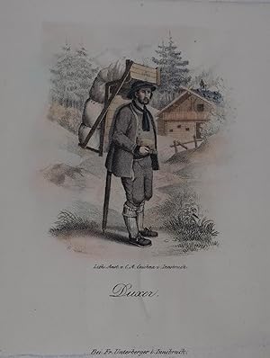 Seller image for Duxer. Kolorierte Lithographie v. C. A. Czichna, Innsbruck um 1845, 19,5 x 15,5 cm (Blattgr.) for sale by Antiquariat Johannes Mller