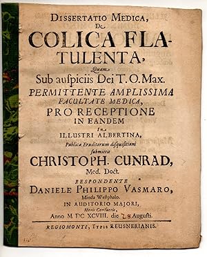 Medizinische Dissertation. De colica flatulenta (Über Darmkolik).