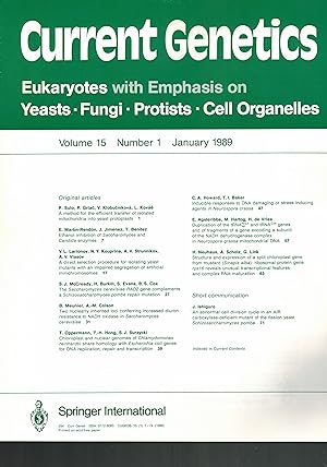 Current Genetics Volume 15 (1989) Number 1 - 6 (6 Hefte)