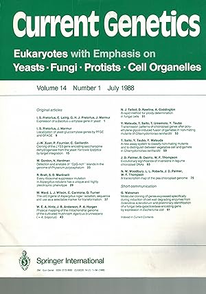Current Genetics Volume 14 (1988) Number 1 - 6 (6 Hefte)