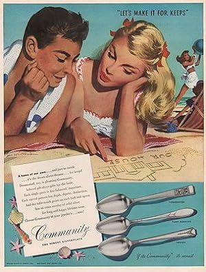 Bild des Verkufers fr ORIG VINTAGE MAGAZINE AD/ 1947 COMMUNITY SILVERPLATE AD zum Verkauf von Monroe Street Books