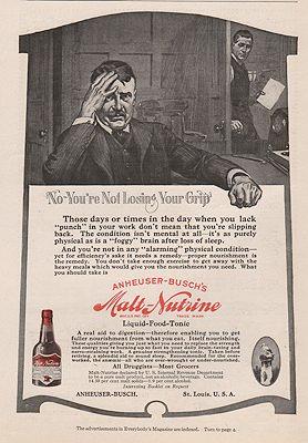 ORIG VINTAGE MAGAZINE AD = 1916 MALT-NUTRINE AD