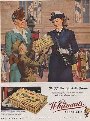 Bild des Verkufers fr ORIG VINTAGE MAGAZINE AD/ 1943 WHITMANS CHOCOLATES AD zum Verkauf von Monroe Street Books