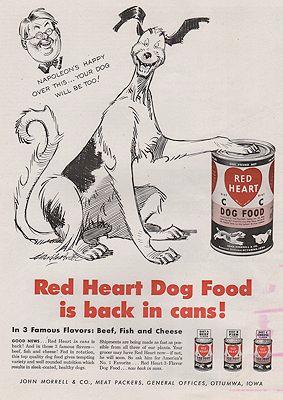 Seller image for ORIG VINTAGE MAGAZINE AD/ 1947 RED HEART DOG FOOD AD for sale by Monroe Street Books