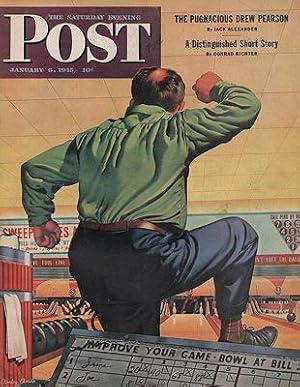 ORIG. VINTAGE MAGAZINE COVER/ SATURDAY EVENING POST - JANUARY 6 1945