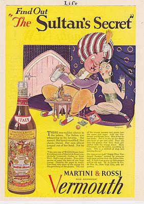 ORIG VINTAGE 1920s MARTINI & ROSSI VERMOUTH AD