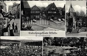 Immagine del venditore per Ansichtskarte / Postkarte Mlln in Schleswig Holstein, Till Eulenspiegel, Fachwerkhuser, Kirche venduto da akpool GmbH