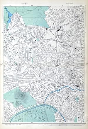 LONDON, 1909 - KENTISH TOWN, CAMDEN TOWN, PRIMROSE HILL, HAVERSTOCK HILL - Original Antique Map f...
