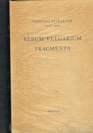 Seller image for Rerum Vulgarium Fragmenta. Testo critico di Gianfranco Contini. for sale by Libreria Gull