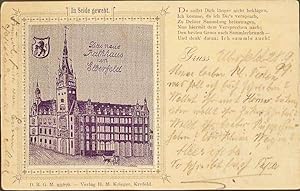 Bild des Verkufers fr Seidenbild - Elberfeld - Das neue Rathaus in Elberfeld. zum Verkauf von Rainer Kurz - Antiquariat in Oberaudorf