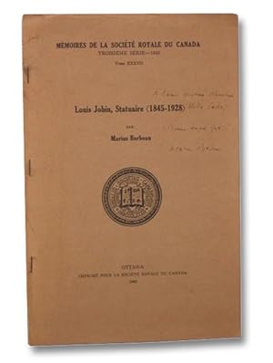 Imagen del vendedor de Louis Jobin, Statuaire (1845-1928) (Memoires de la Societe Royale du Canada, Troisieme Series - 1943, Tome XXXVII [37]) a la venta por Yesterday's Muse, ABAA, ILAB, IOBA