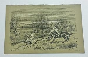 Imagen del vendedor de Brimfull the Brooks All c.1885 Fox Hunting Litho Print a la venta por Maynard & Bradley